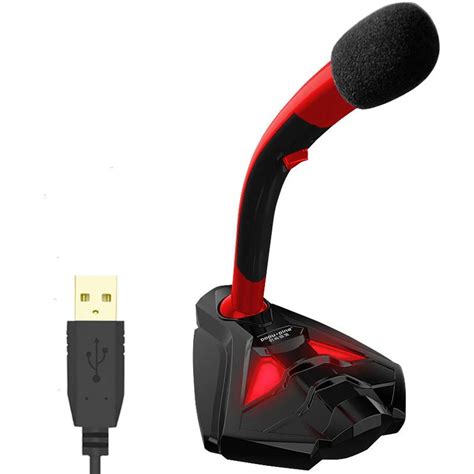 High Quality Wired Tabletop USB Gaming Computer Microphone With Smartphones Stand for Desktop ...