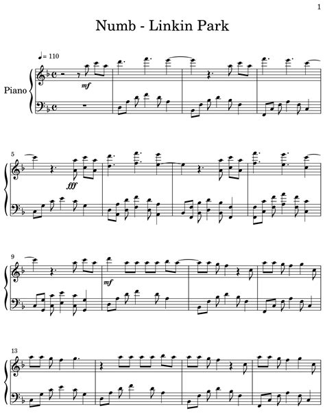 Numb - Linkin Park - Sheet music for Piano