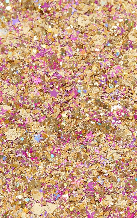 Prettylittlething Chunky Pink Gold Glitter | Glitter wallpaper, Phone ...