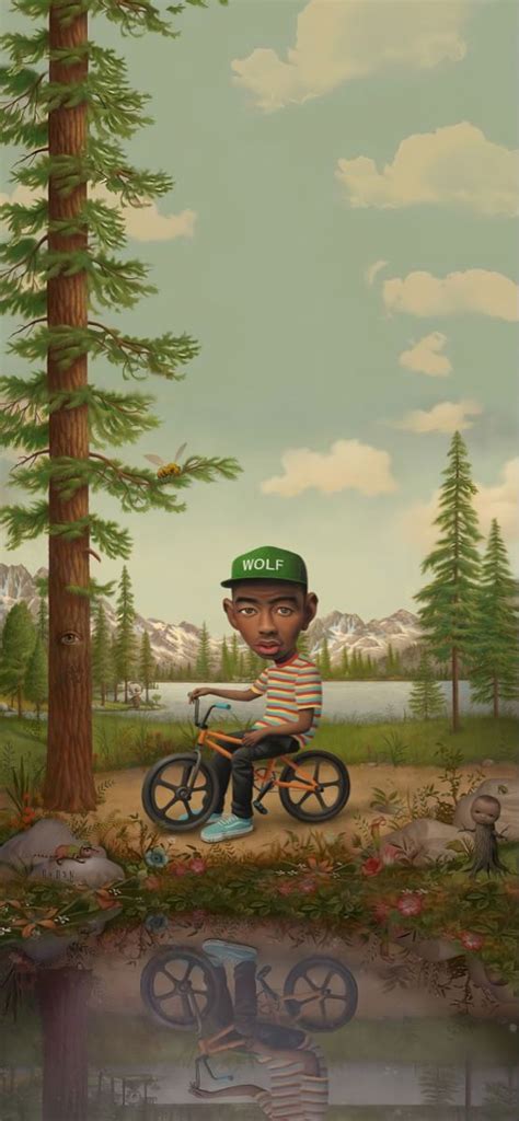 Tyler, the Creator on a bike in the woods (Wolf album cover) Album Cover Wallpaper Collage ...