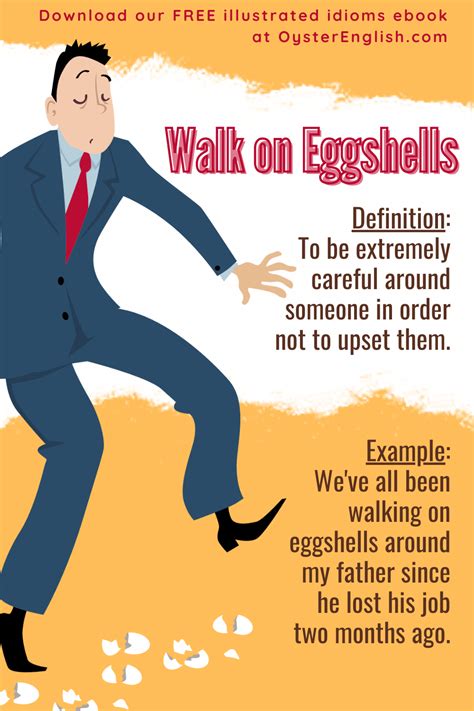 Idiom: Walking on eggshells (meaning & examples)