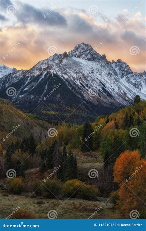 Mount Sneffels at Sunrise stock photo. Image of aspen - 118210752