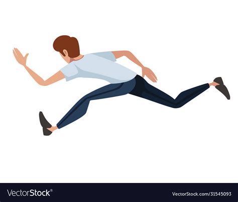 Man running super fast cartoon character design Vector Image