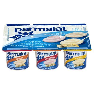 Parmalat Low Fat Strawberry, Apricot & Banana Smooth Yoghurt 6 x 100g | PnP