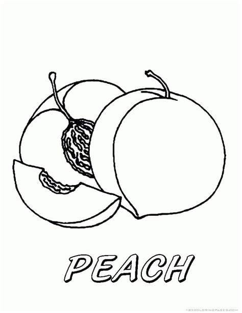 Peach Fruit Coloring Page - Free Printable Coloring Pages for Kids