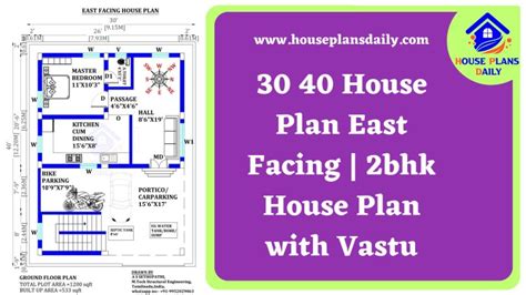 30 40 House Plan East Facing 2bhk House Plan With Vastu, 57% OFF