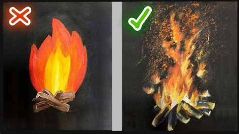 🔥 How to Paint fire with acrylic/ Painting fire tutorial for beginners - YouTube