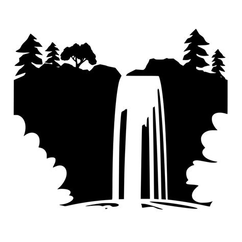 Waterfall Silhouette SVG File: Instant Download for Cricut, Silhouette, Laser