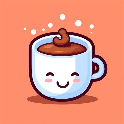 Premium AI Image | cute coffee cup in a doodle style