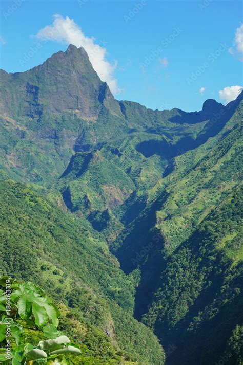 Tahiti island mountain, the mount Orohena, highest point of French ...