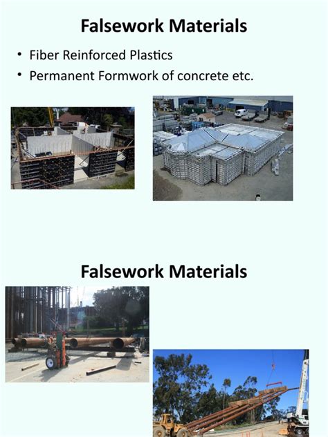 Falsework Materials: - Fiber Reinforced Plastics - Permanent Formwork of Concrete Etc | PDF ...