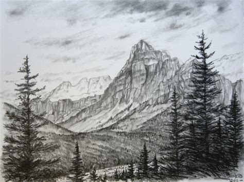 Mountain Scene Drawing at GetDrawings | Free download