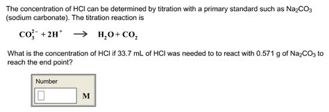 Solved The concentration of HCl can be determined by | Chegg.com