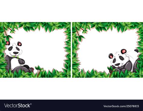 Set panda frame Royalty Free Vector Image - VectorStock