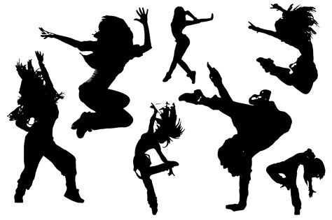 Silhouette Dancing Women Hip Hop Style Graphic by Designood · Creative ...