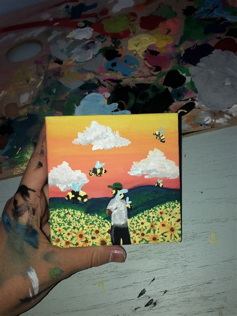 Tyler the creator flower boy painting | Painting art projects, Mini canvas art, Vinyl art paint