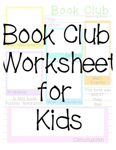 Sowdering About: Book Club Worksheet