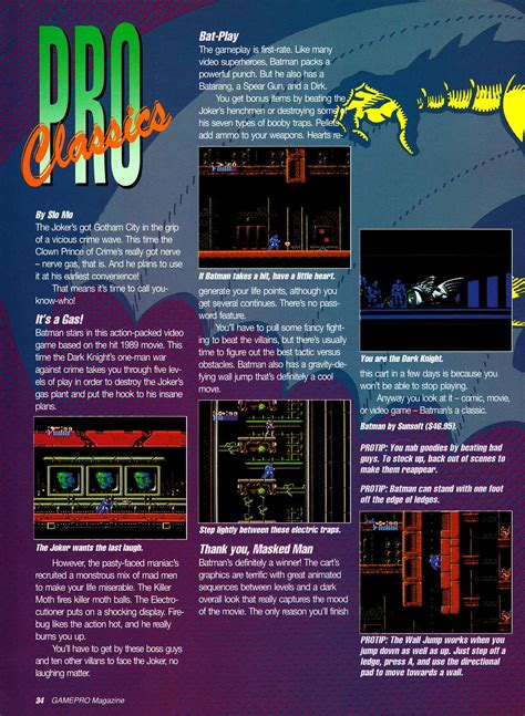 Batman - NES Tips - from GamePro - Issue 16 - November 1990 : r ...