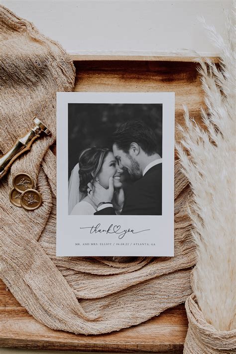 Wedding Photo Thank You Template Printable Wedding Thank You | Etsy