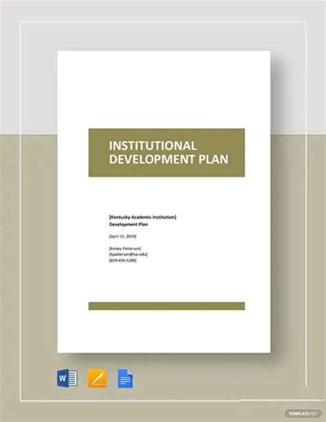 Institutional Development Plan Template in Google Docs, Pages, Word ...