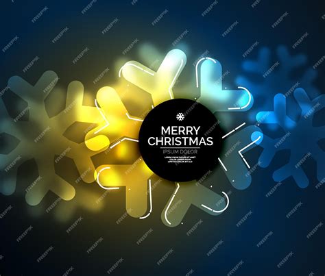 Premium Vector | Glowing winter snowflakes on dark christmas and new year holiday background ...