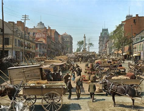 Place Jacques Cartier en couleurs vers 1900 – Mon Shack au Québec