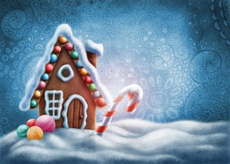 Gingerbread House Christmas Wall Mural Wallpaper