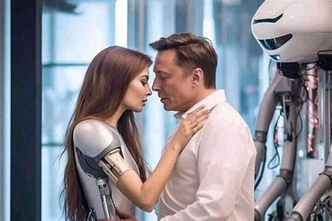 Baffling image of Elon Musk kissing a ROBOT goes viral…