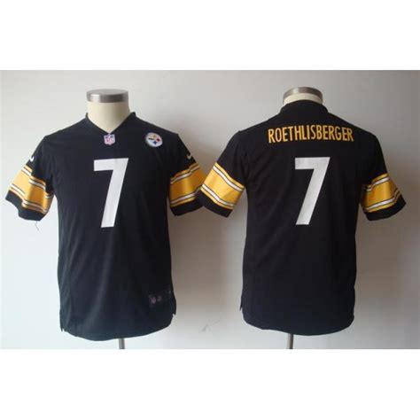 Ben Roethlisberger Youth Football Jersey, Pittsburgh Youth Jerseys (Black)