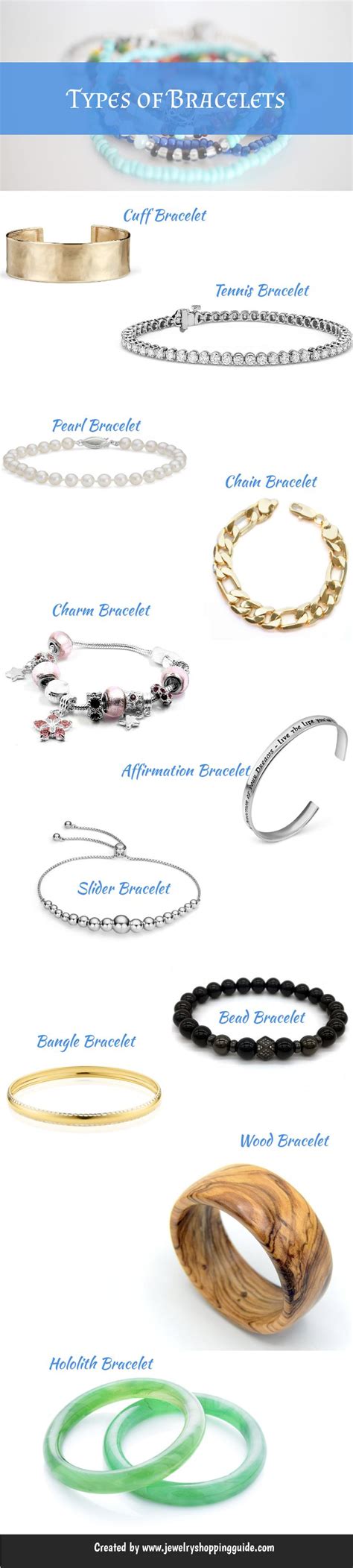 Types of Bracelets | Bracelets, Jewelry knowledge, Charm bracelet