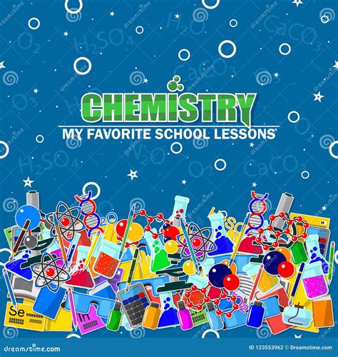 Illustration on the Chemistry School Theme. Stock Illustration - Illustration of lesson, drug ...