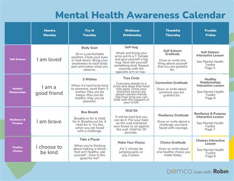 May Mental Health Calendar 2024 - 2024 CALENDAR PRINTABLE