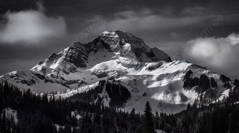 Snowy Mountains Black And White