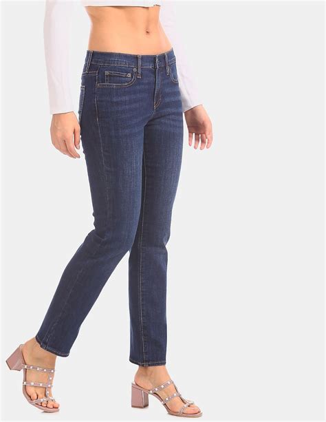 Buy GAP Women Blue Dark Wash Straight Fit Jeans - NNNOW.com