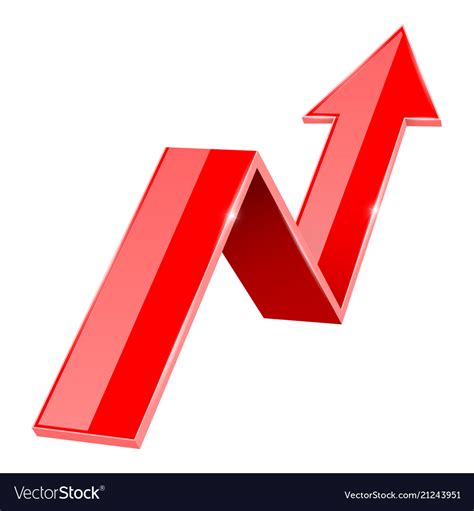 Red 3d up arrow financial graph Royalty Free Vector Image