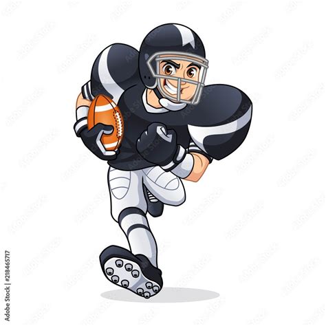 American football player running cartoon character design vector illustration Stock Vector ...