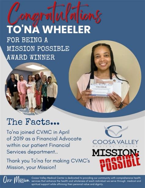 Coosa Valley Medical Center on LinkedIn: Congratulations to To’na Wheeler for being awarded the ...