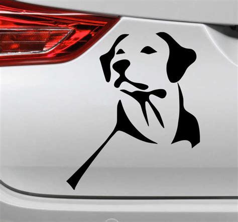 Labrador retriever dog silhouette car sticker - TenStickers