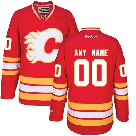 Men's Calgary Flames Reebok Red Custom Alternate Premier Jersey - Shop ...