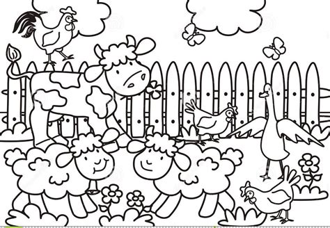 Animal Farm Coloring Pages New Cartoon Farm Animals Coloring Page ...