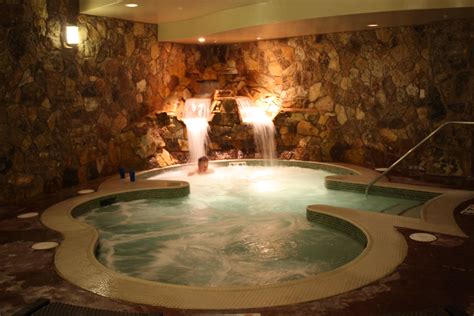 Grand Lodge @ Peak 7–The Grotto | Home spa room, Indoor pool design, Indoor jacuzzi