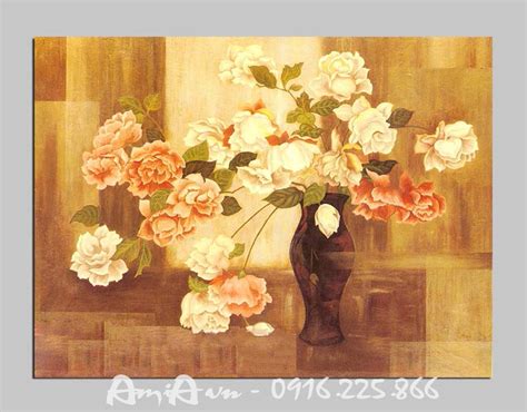 Tranh canvas hoa hồng trang trí phòng khách, phòng ăn đẹp - Tranh đẹp AmiA