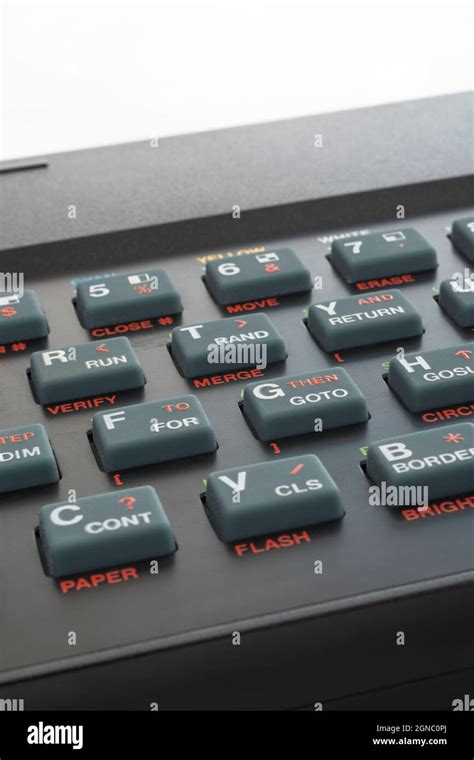 Sinclair ZX Spectrum keyboard close-up. Focus on Basic TO / FAR & THEN ...