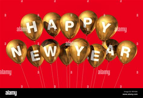 gold happy new year balloons Stock Photo - Alamy