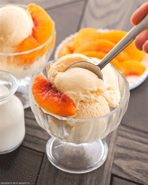 Healthy Peaches and Cream Ice Cream Recipe (No Sugar Added!)