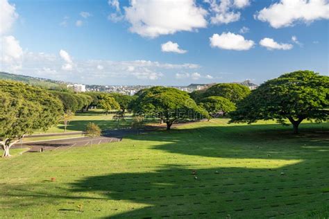 National Memorial Cemetery of the Pacific in the Punchbowl Crater on ...