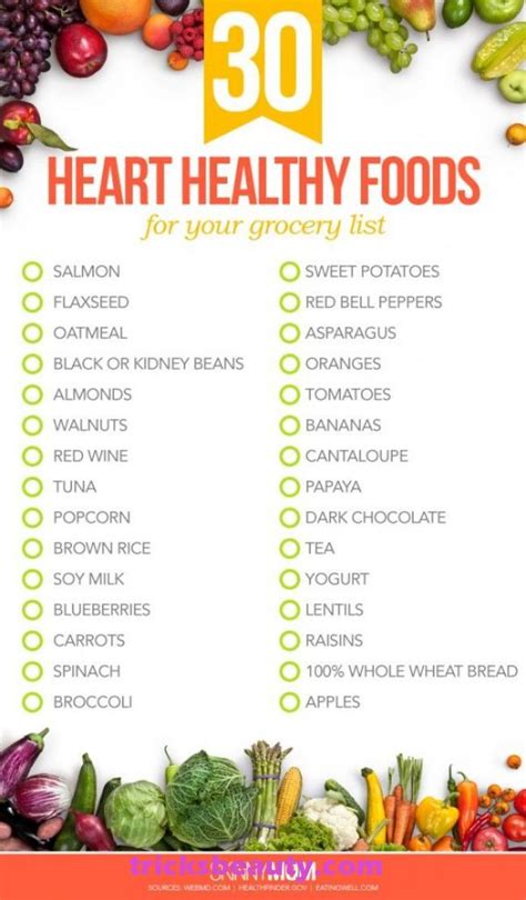 30 Heart Healthy Foods for Your Grocery List | Heart healthy recipes cholesterol, Heart healthy ...