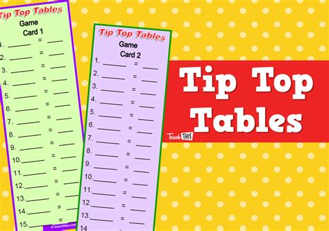 Tip Top Tables :: Teacher Resources and Classroom Games :: Teach This