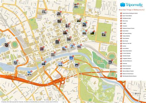 Melbourne tourist map - Melbourne tourism map (Australia)