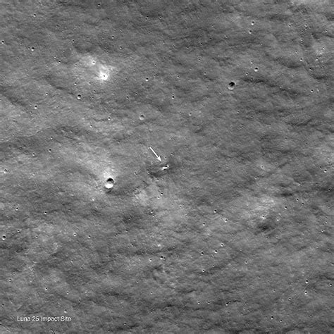 NASA's LRO observes crater likely from Luna 25 impact